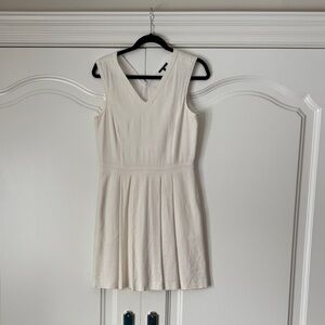 Theory Cream V-Neck Mini Dress